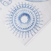 Decoupage van blauwe kwallen tissuepapier (Detail)