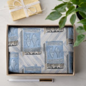 decoupage van blauwe sardineconserven tissuepapier (Geschenk)