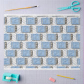 decoupage van blauwe sardineconserven tissuepapier (Craft)