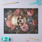 Decoupage van bloemschedel tissuepapier (Craft)