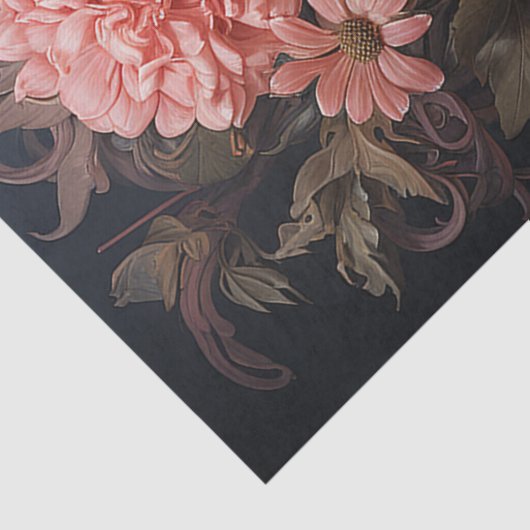 Decoupage van bloemschedel tissuepapier (Detail)