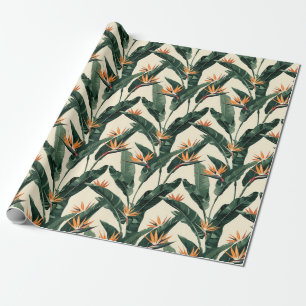 Decoupage van botanisch patroon van paradijsvogels cadeaupapier