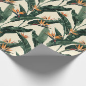 Decoupage van botanisch patroon van paradijsvogels cadeaupapier (Hoek)