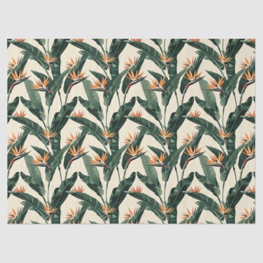 Decoupage van botanisch patroon van paradijsvogels tissuepapier (Voorkant)