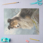 Decoupage van Collie Dog Tissuepapier (Craft)
