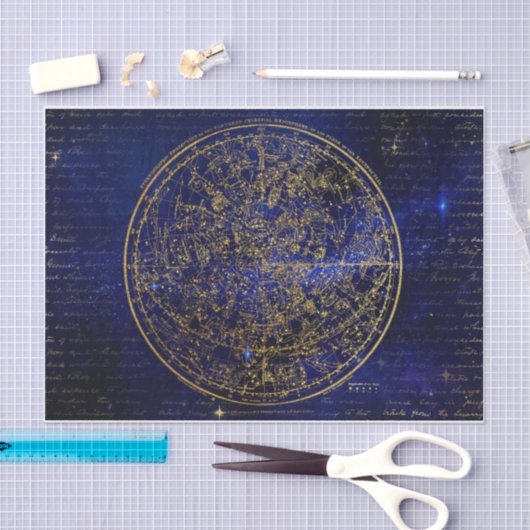 Decoupage van constellatie tissuepapier (Craft)