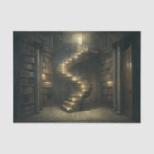 Decoupage van de bibliotheektrap bij kaarslicht tissuepapier (Voorkant)