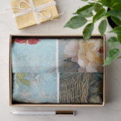 Decoupage van de gele bloemenkipcollage tissuepapier (Geschenk)