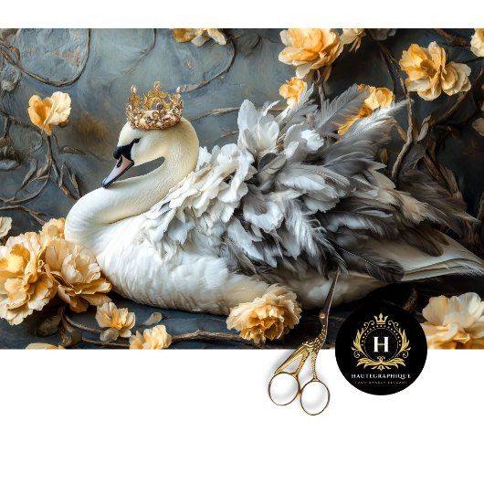 Decoupage van de Gouden Kroon van de Regal White S Tissuepapier