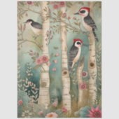 Decoupage van de grote bosspecht tissuepapier (Voorkant)