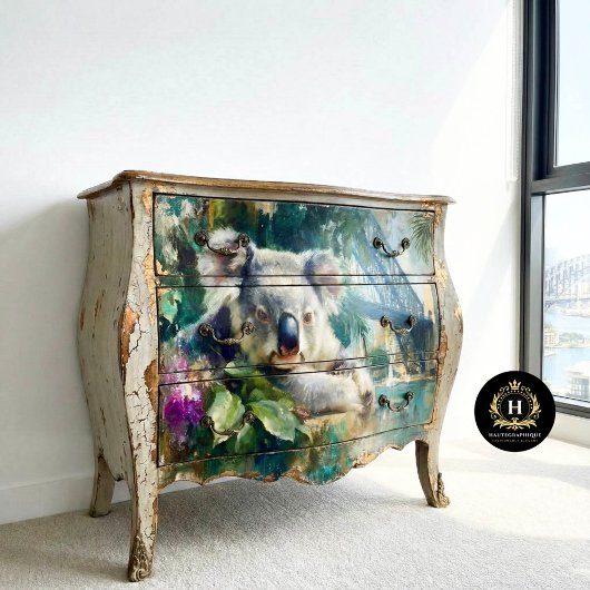 Decoupage van de Koala & Sydney Harbour Bridge Tissuepapier