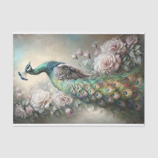 decoupage van de koninklijke pauw tissuepapier (Voorkant)