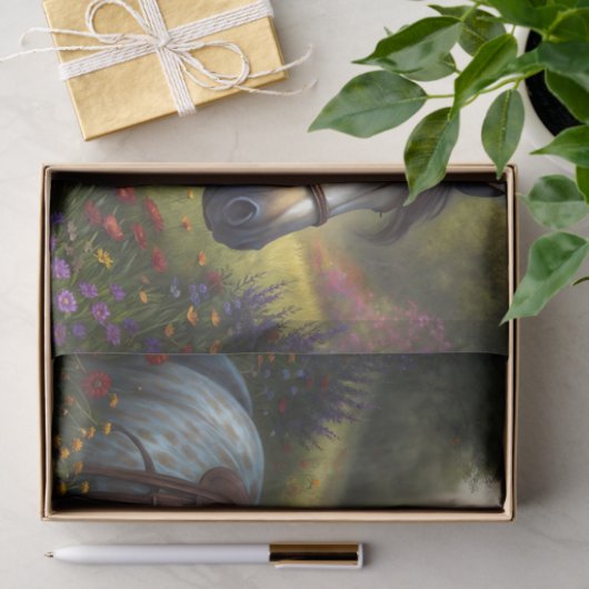 Decoupage van de paardenweide tissuepapier (Geschenk)