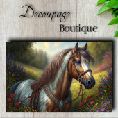 Decoupage van de paardenweide tissuepapier