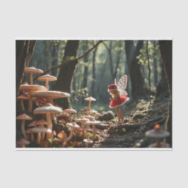 Decoupage van de paddenstoelenfee tissuepapier