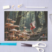Decoupage van de paddenstoelenfee tissuepapier (Craft)