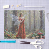 Decoupage van de paddenstoelenfee tissuepapier (Craft)