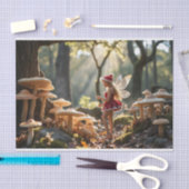 Decoupage van de paddenstoelenfee tissuepapier (Craft)