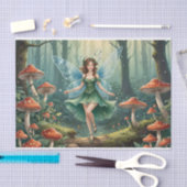Decoupage van de paddenstoelenfee tissuepapier (Craft)