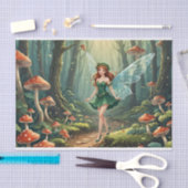Decoupage van de paddenstoelenfee tissuepapier (Craft)