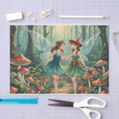 Decoupage van de paddenstoelenfee tissuepapier (Craft)