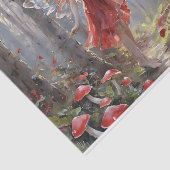 Decoupage van de paddenstoelenfee tissuepapier (Detail)