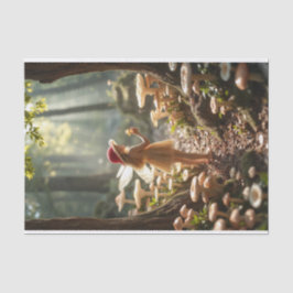 Decoupage van de paddenstoelenfee tissuepapier