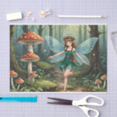 Decoupage van de paddenstoelenfee tissuepapier (Craft)