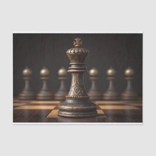 Decoupage van de schaakkoning tissuepapier (Voorkant)