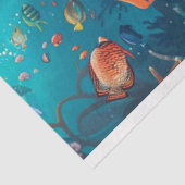 Decoupage van de Spectacled Zee Turtle met bril Tissuepapier (Detail)