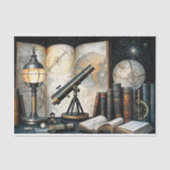 Decoupage van de sterrenkundige studiebureau globe tissuepapier (Voorkant)
