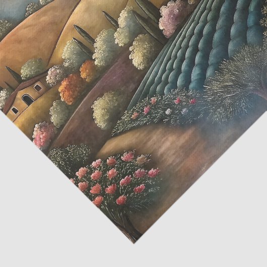 Decoupage van de Toscaanse Vineyard Hills Tissuepapier (Detail)