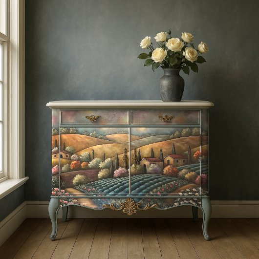 Decoupage van de Toscaanse Vineyard Hills Tissuepapier