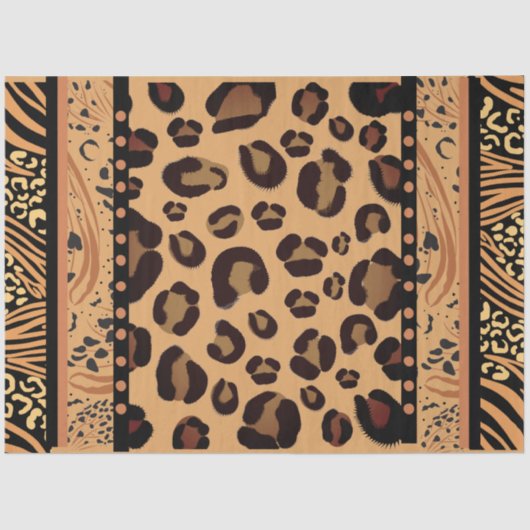 Decoupage van de vuilnispagina van Leopard Tissuepapier (Voorkant)