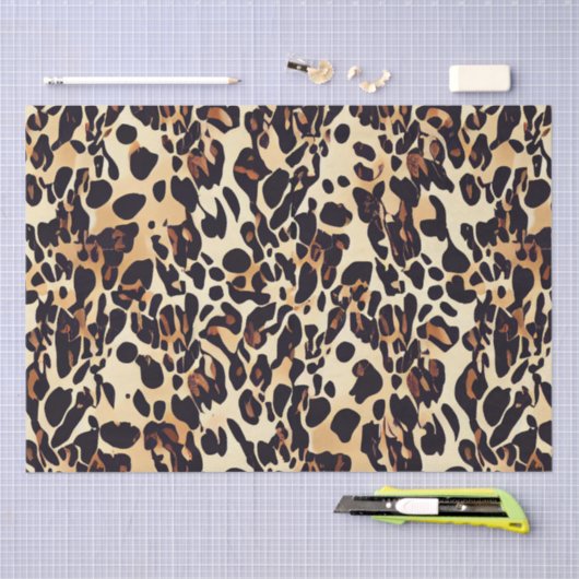 Decoupage van de vuilnispagina van Leopard Tissuepapier (Craft)