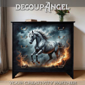 decoupage van de wilde paardengeest tissuepapier