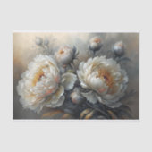 Decoupage van de witte pioenroos tissuepapier (Voorkant)