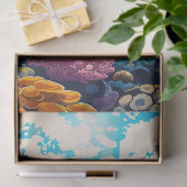 Decoupage van een decoratief koraalrif en zeeschil tissuepapier (Geschenk)