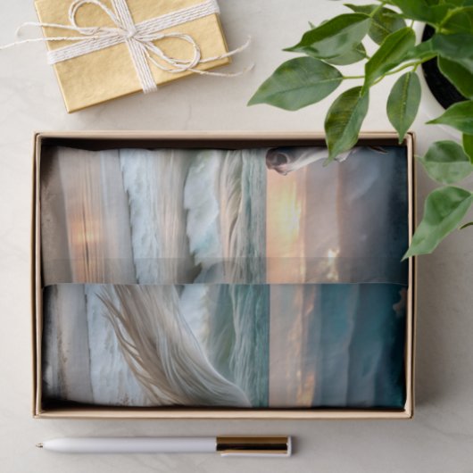 decoupage van een oceaanhengst tissuepapier (Geschenk)