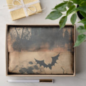 Decoupage van een oud spookhuis tissuepapier (Geschenk)
