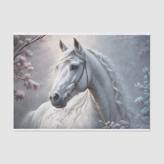 decoupage van een winterhengst tissuepapier (Voorkant)