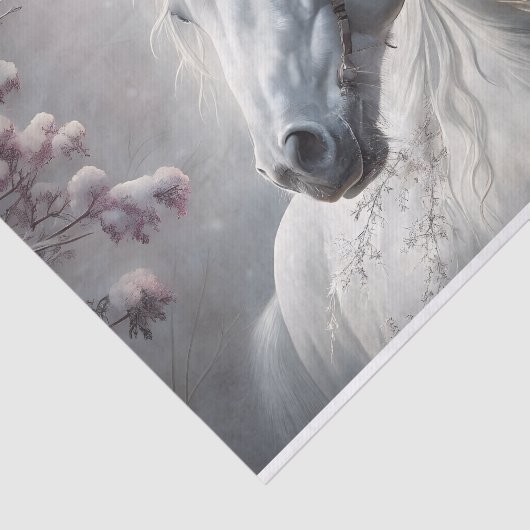 decoupage van een winterhengst tissuepapier (Detail)