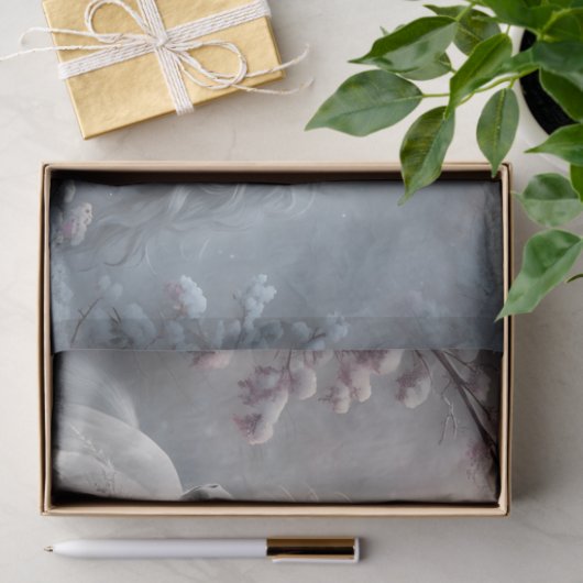 decoupage van een winterhengst tissuepapier (Geschenk)