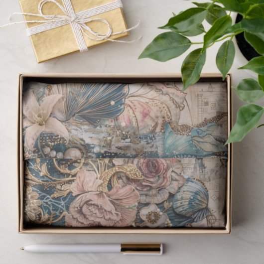 DECOUPAGE VAN EXOTISCHE ZEEMEERMINNEN TISSUEPAPIER (Geschenk)