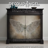 Decoupage van geborduurde vlindertextuur tissuepapier