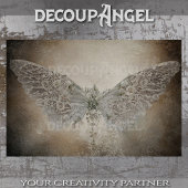 Decoupage van geborduurde vlindertextuur tissuepapier