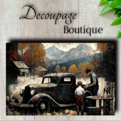 Decoupage van grootvader tissuepapier