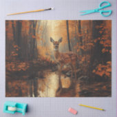 Decoupage van hertenherten in de herfst tissuepapier (Craft)