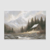 Decoupage van het bergkajuitlandschap tissuepapier (Voorkant)