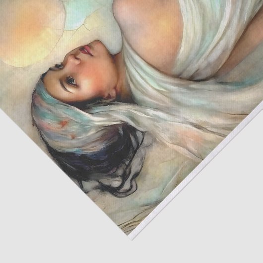 Decoupage van het etherische schoonheidsportret tissuepapier (Detail)